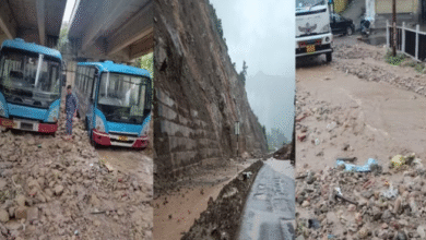 Photo of बिलासपुर में भारी बारिश, मलबे में फंसीं बसें, राज्य में 566 सड़कें बंद