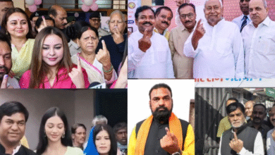 Photo of बिहार: महासमर में सियासी दिग्गजों ने किया वोट