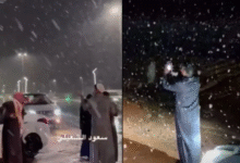 Photo of सऊदी अरब में कुदरत का करिश्मा! रेगिस्तान में बर्फबारी से पारा लुढ़का